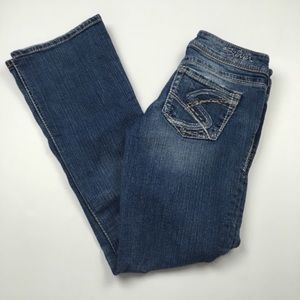 Silver Suki Boot Cut‎ Medium Wash Thick Stitch Jeans Women’s Sz 27